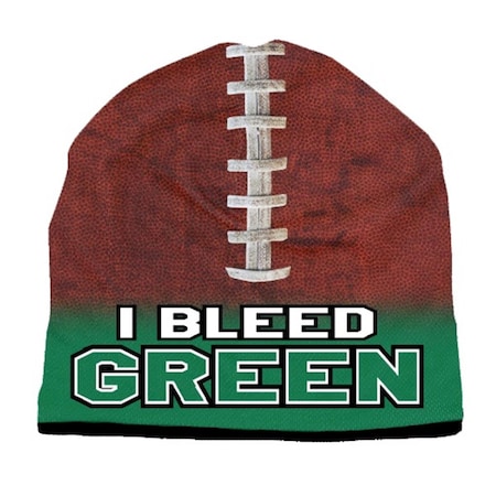 American Mills Beanie I Bleed Style Sublimated Football Kelly Green Design 1122702531